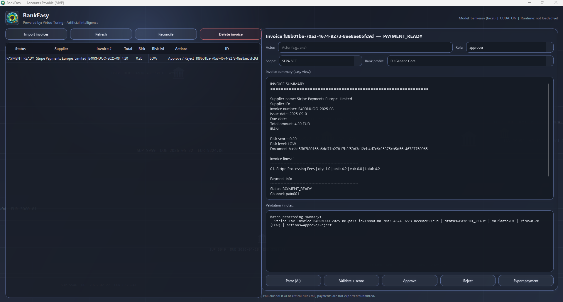 BankEasy GUI screenshot