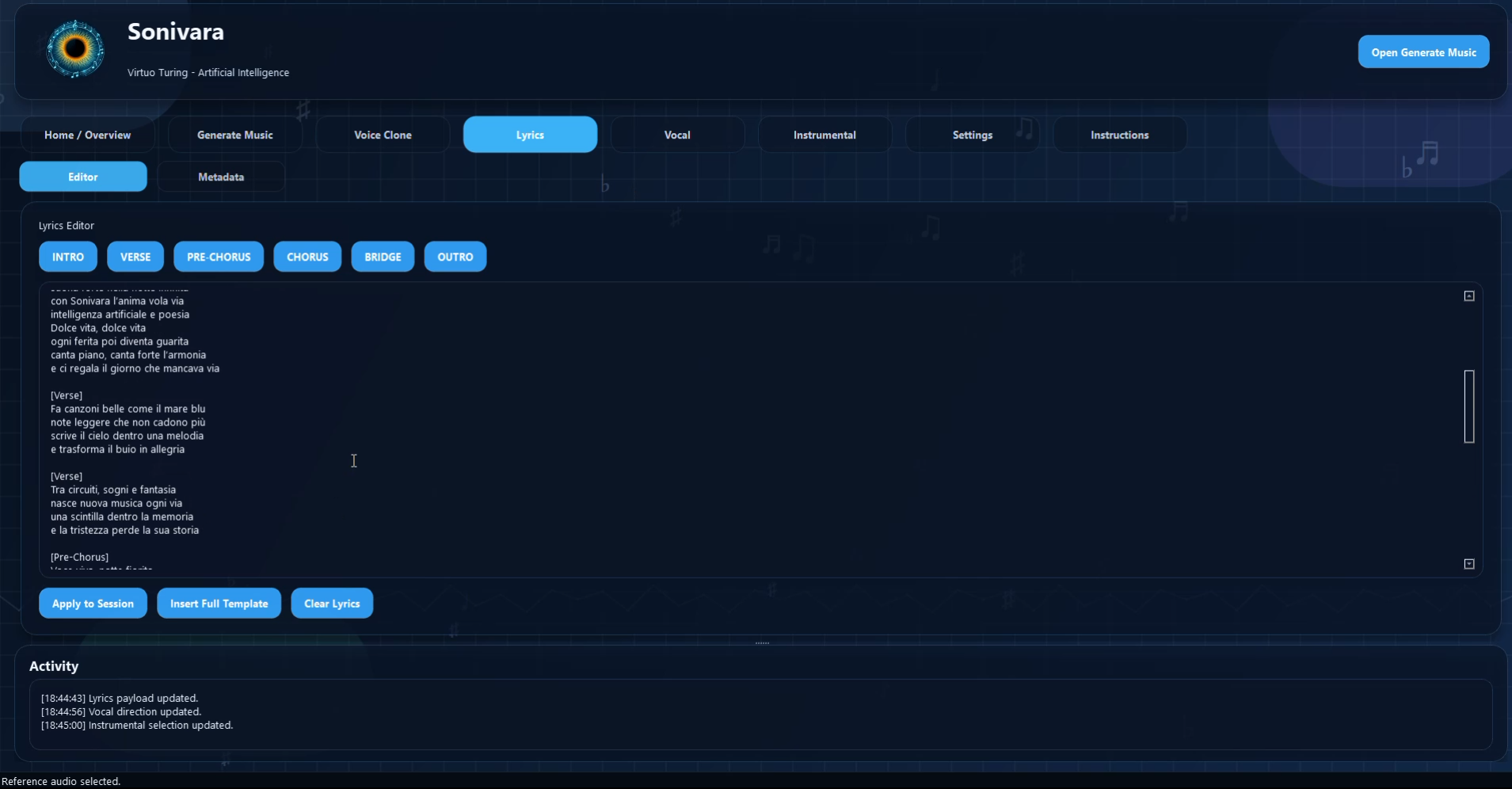 Sonivara GUI preview