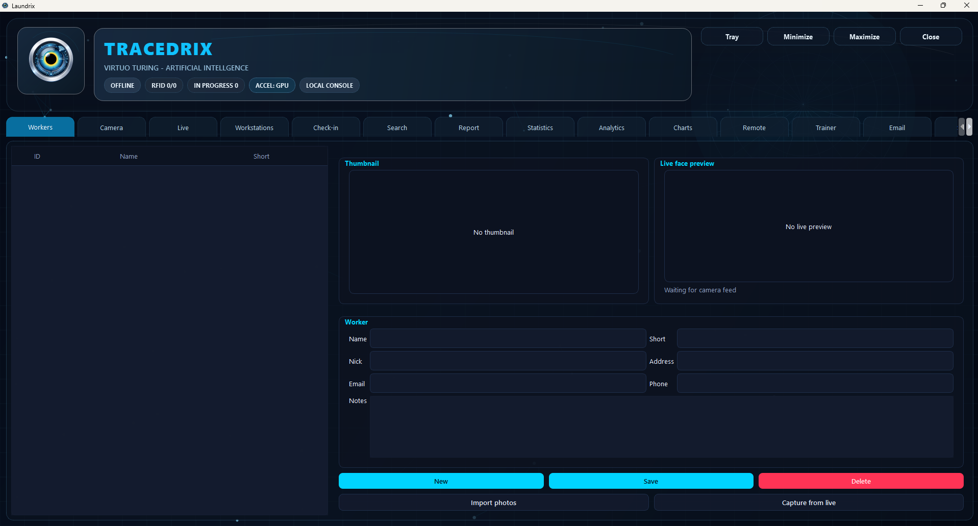 Tracedrix desktop interface preview